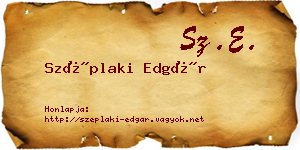 Széplaki Edgár névjegykártya